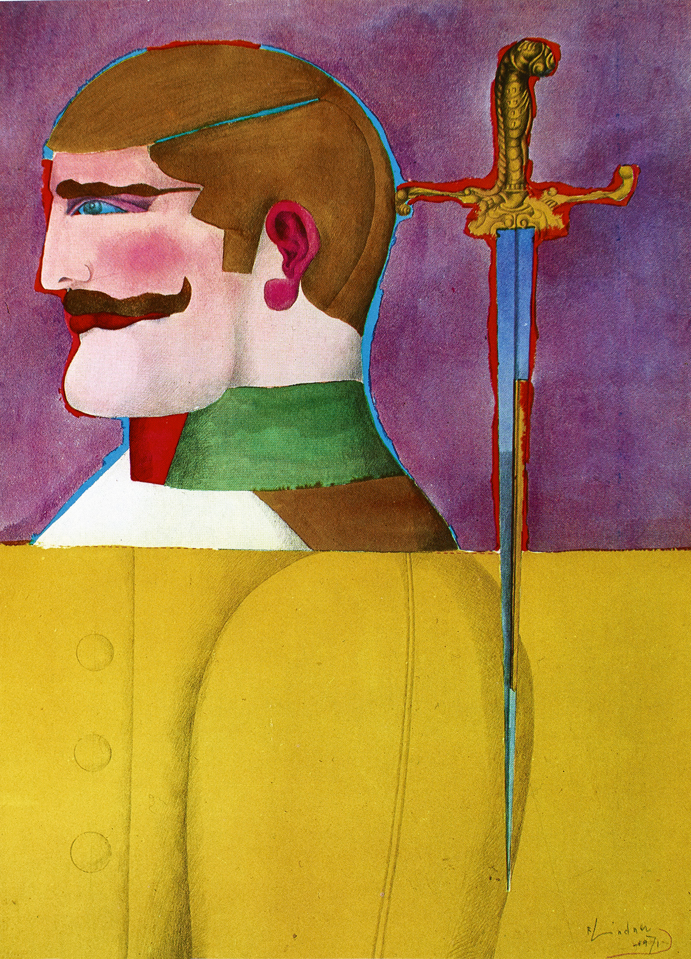 Man with Sword, 1971 watercolors grand format